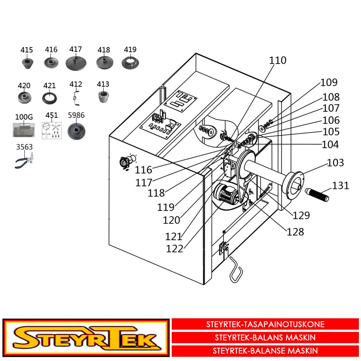 ST-1850 Akseli, moottori