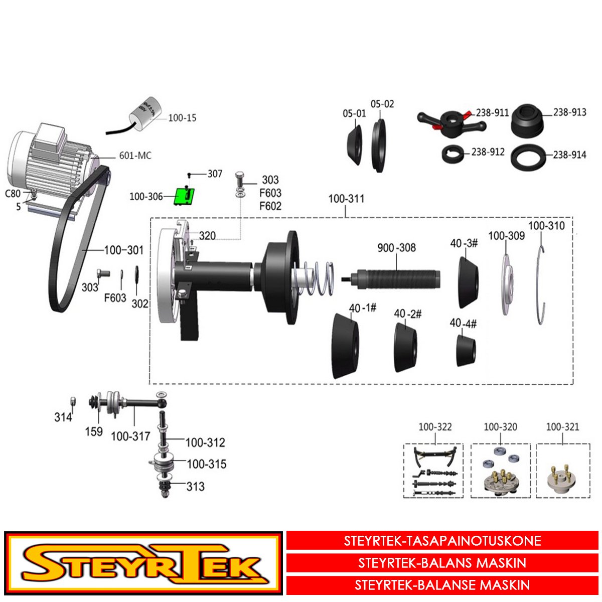 ST-6579WR Akseli, moottori