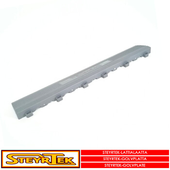 SteyrTek - Floortile edge, aluminium grey female 6 pcs