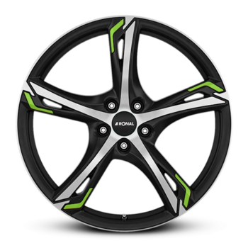 "R62 Green JET BLACK-MATT-FRONT CUT