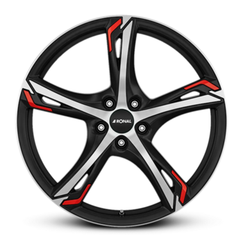 "R62 Red JET BLACK-MATT-FRONT CUT