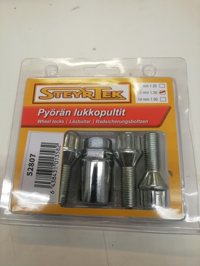 SteyrTek Wheel lock set (cone seat bolts), thread pitch: 1.5 mm, thread diameter: 14 mm, thread length: 24 mm Image: 1