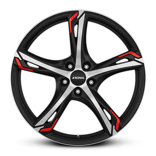 Ronal R62 Red JET BLACK-MATT-FRONT CUT 7.5x17 bultcirkel: 5x112 et: 38 Aluminiumfälg Image: 1