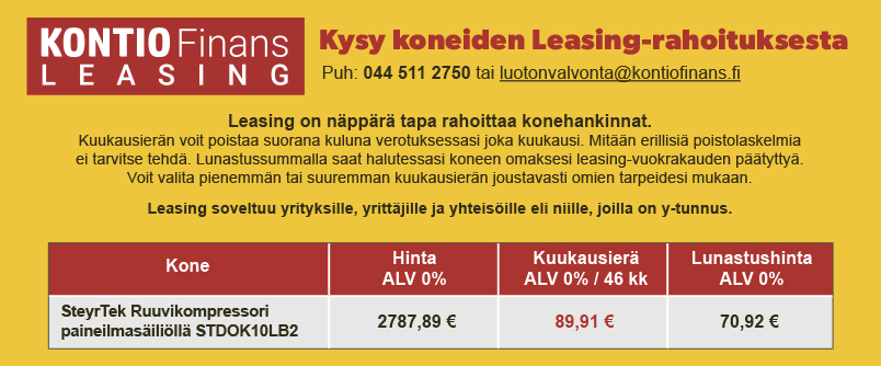SteyrTek Ruuvikompressori paineilmasäiliöllä, 10 hv, 12 bar STDOK10LB2 info.jpg